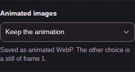 Animated images set to Keep the animation.
