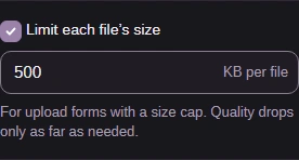 Limit each file's size turned on in the converter settings.