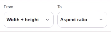From dimensions and To ratio choices in FluffyBench.