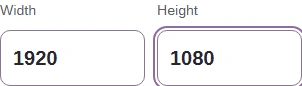 Inputs for the ratio calculation: width 1920, height 1080.