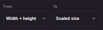 From dimensions and To scale choices in FluffyBench.
