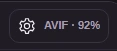 Open Settings to adjust your AVIF copy.
