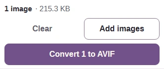 Choose Convert to make your AVIF copy.