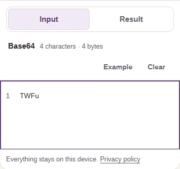 Phone Input view with TWFu and the Input and Result tabs.