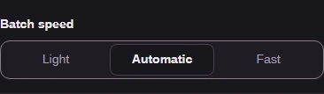 Batch speed set to Automatic.