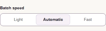 Batch speed set to Automatic.