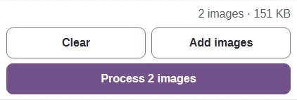 Process 2 images button for the demonstration files.