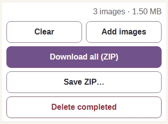 Download all (ZIP) after the run.