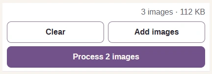 Process 2 images in FluffyBench Image Space Saver.