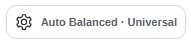 Settings gear showing Auto Balanced and Universal.