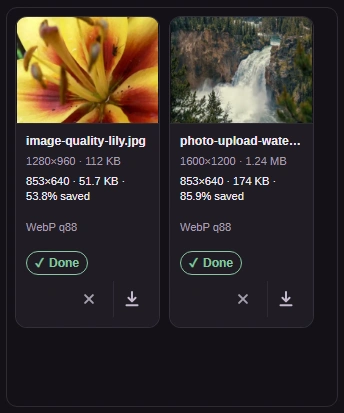 Check the finished dimensions and file size, then Download a copy.
