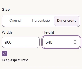 Use your destination's pixel bounds; here they're 960 x 640.