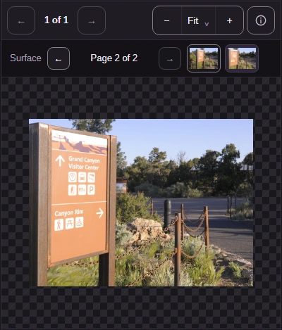 The same TIFF at Page 2 of 2, showing a closer view of the sign.