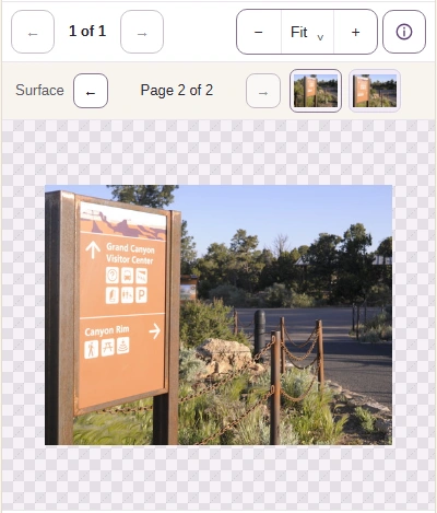 The same TIFF at Page 2 of 2, showing a closer view of the sign.