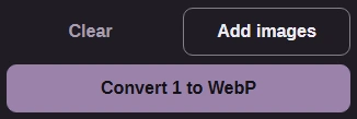 The Convert 1 to WebP button.