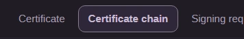 Certificate and public key inspector task tabs, including Certificate chain.