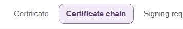 Certificate and public key inspector task tabs, including Certificate chain.