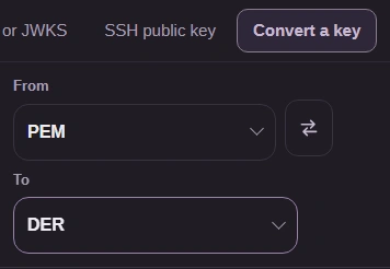 Choose Convert a key, then open From.