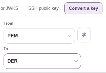 Choose Convert a key, then open From.