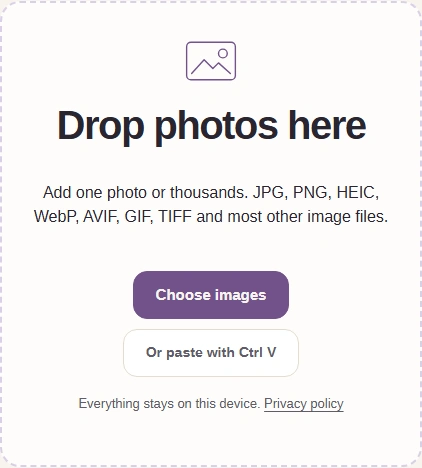 Image Space Saver intake with Choose images.