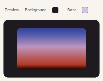 Preview of the complete five-stop sunset gradient, including its red band.
