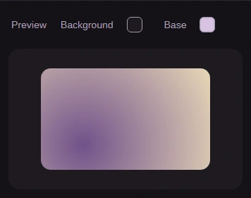 A radial circle with its purple starting color at 25 percent across and 75 percent down.