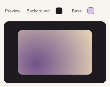 A radial circle with its purple starting color at 25 percent across and 75 percent down.