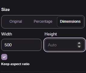 Set the width to 500 pixels and let the height follow.