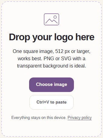 The empty icon workspace with its Choose image button.
