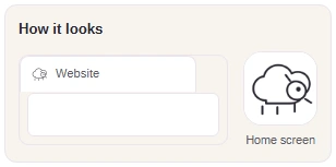How it looks: the tab icon in a browser tab and the Home Screen icon.