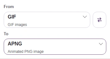 From set to GIF and To set to APNG.
