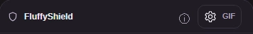 The GIF settings button in the FluffyShield header.