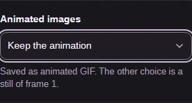 Animated images set to Keep the animation.