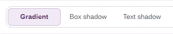 The FluffyBench CSS Generator Type selector with Gradient selected.