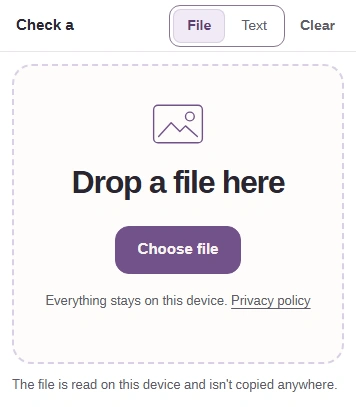 File tab and Choose file button in FluffyBench Hash Checksum.