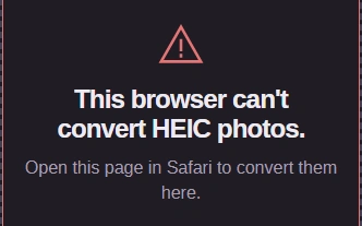 The same warning on a Mac: Open this page in Safari to convert them here.