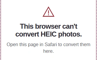 The same warning on a Mac: Open this page in Safari to convert them here.