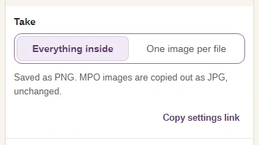 Take set to Everything inside in FluffyBench Image extractor.