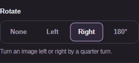 Choose a quarter turn with Rotate.