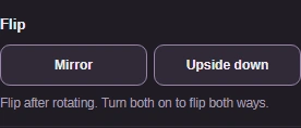 Flip reflects the photo after rotation.