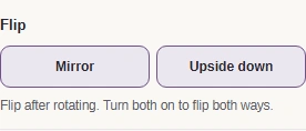 Flip reflects the photo after rotation.