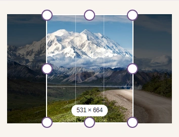 Move the selection to keep your subject; drag a corner to change how much stays.