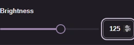 Set brightness with its slider or number field.