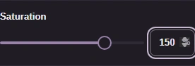 Set saturation with its slider or number field.