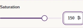 Set saturation with its slider or number field.