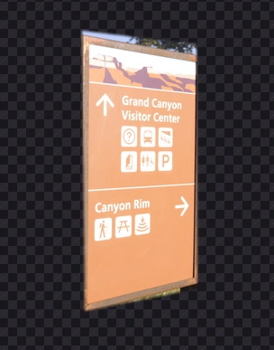 The sign cutout in the Image Viewer, with a checkerboard showing around its soft edges.
