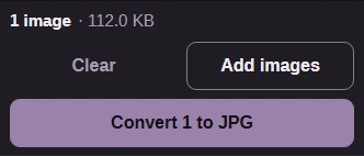 The enabled Convert button in the JPG converter.