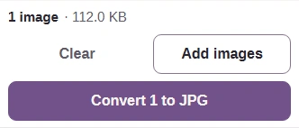 The enabled Convert button in the JPG converter.
