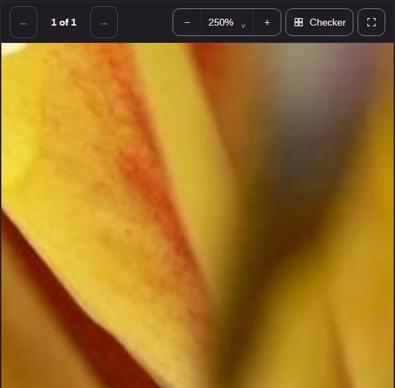 At 250%, enlarged edges are easier to inspect.