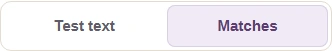The Test text and Matches tabs with Matches selected.